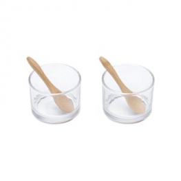 CJ 2 POTES BOROSSILICATO C/COLHER 7X5CM-LYOR