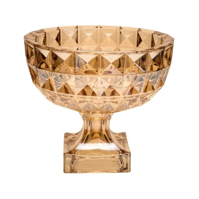 FRUTEIRA CRISTAL C/ PE AMBAR 25X22CM