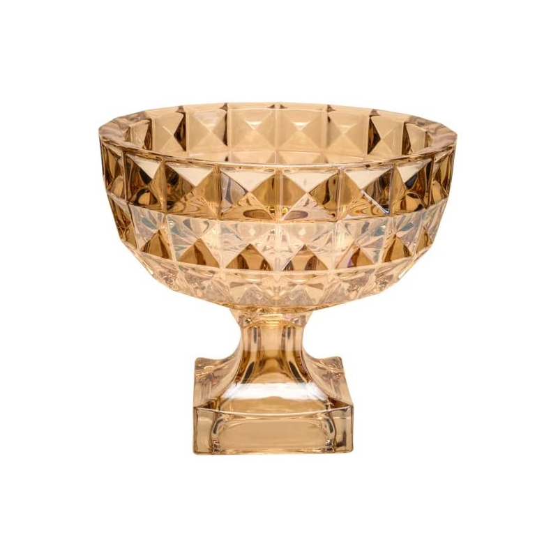 FRUTEIRA CRISTAL C/ PE AMBAR 25X22CM