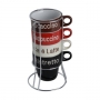 CONJUNTO 4 XICARAS PARA CAFE COM SUPORTE NAMES 220ML